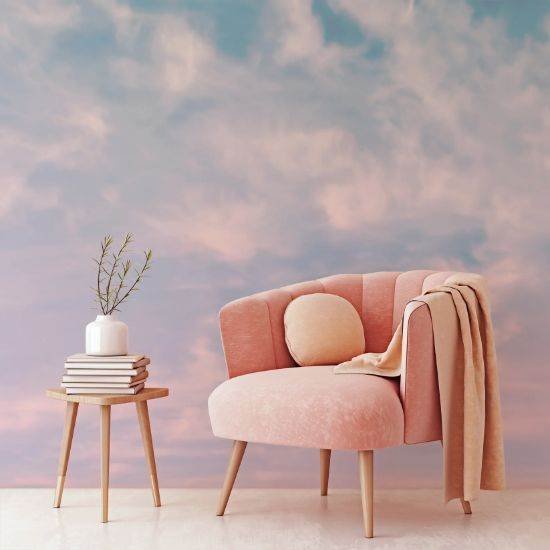 Wispy Botanical Branch minimalist bedroom wallpaper in luxury villa Dubai