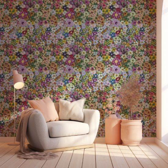 Eurydice Botanical Mural E81762 installed in premium villa lounge Dubai