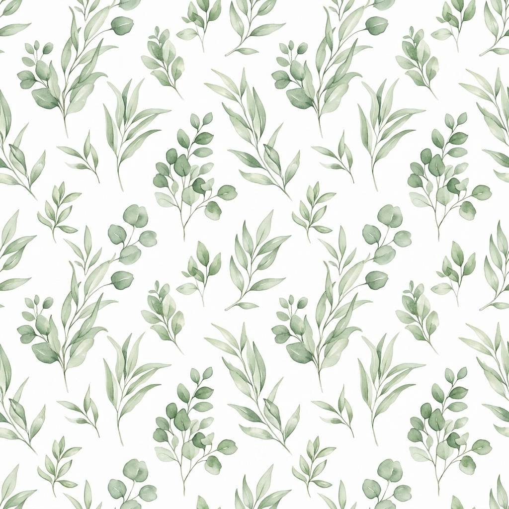 Botanical kitchen leafy green wallpaper pattern detail