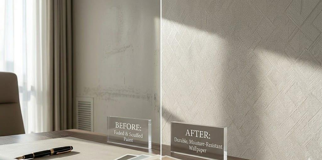 Before and After Wallpaper Installation Comparison